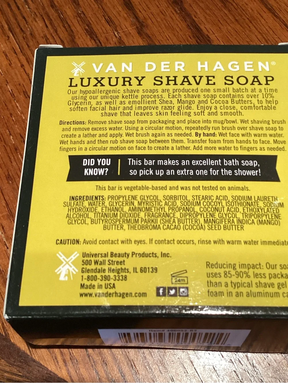 Van Der Hagen Men's Luxury Scented Shave Soap  3.0 OZ. - Set of 2 Made in USA